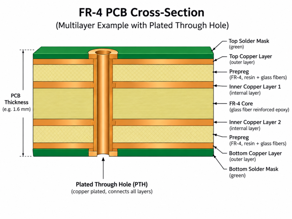 FR4 PCB Cross-Sectional View